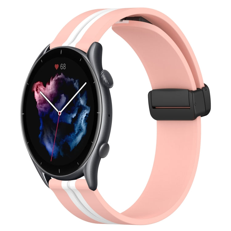 22mm Folding Magnetic Clasp Silicone Watch Band, For Amazfit GTR 2, For Amazfit 3, For Amazfit GTR 47mm