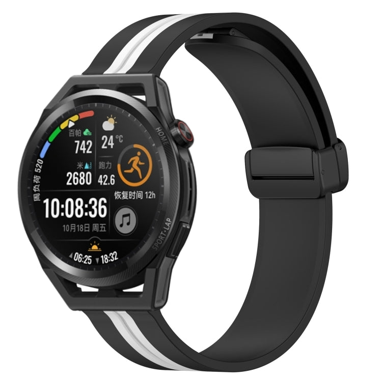 22mm Folding Magnetic Clasp Silicone Watch Band, For Huawei Watch GT3 Pro 46mm, For Huawei Watch GT3 46mm, For Huawei Watch GT Runner, For Huawei Watch 3