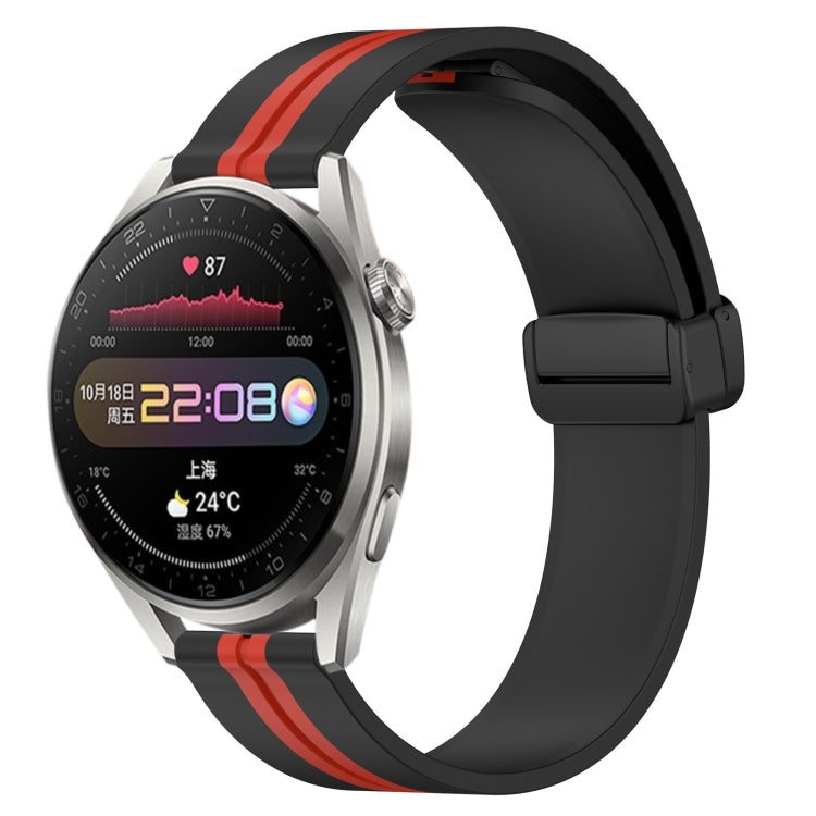 22mm Folding Magnetic Clasp Silicone Watch Band, For Huawei Watch 3 Pro, For Huawei GT2 Pro, For Huawei Watch GT 2E, For Huawei GT2 46mm
