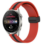 22mm Folding Magnetic Clasp Silicone Watch Band, For Huawei Watch 3 Pro, For Huawei GT2 Pro, For Huawei Watch GT 2E, For Huawei GT2 46mm