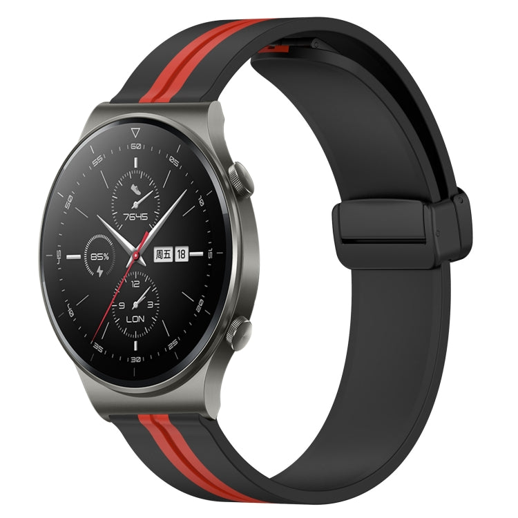 22mm Folding Magnetic Clasp Silicone Watch Band, For Huawei Watch 3 Pro, For Huawei GT2 Pro, For Huawei Watch GT 2E, For Huawei GT2 46mm