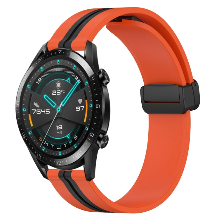 22mm Folding Magnetic Clasp Silicone Watch Band, For Huawei Watch 3 Pro, For Huawei GT2 Pro, For Huawei Watch GT 2E, For Huawei GT2 46mm