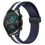 22mm Folding Magnetic Clasp Silicone Watch Band, For Huawei Watch 3 Pro, For Huawei GT2 Pro, For Huawei Watch GT 2E, For Huawei GT2 46mm
