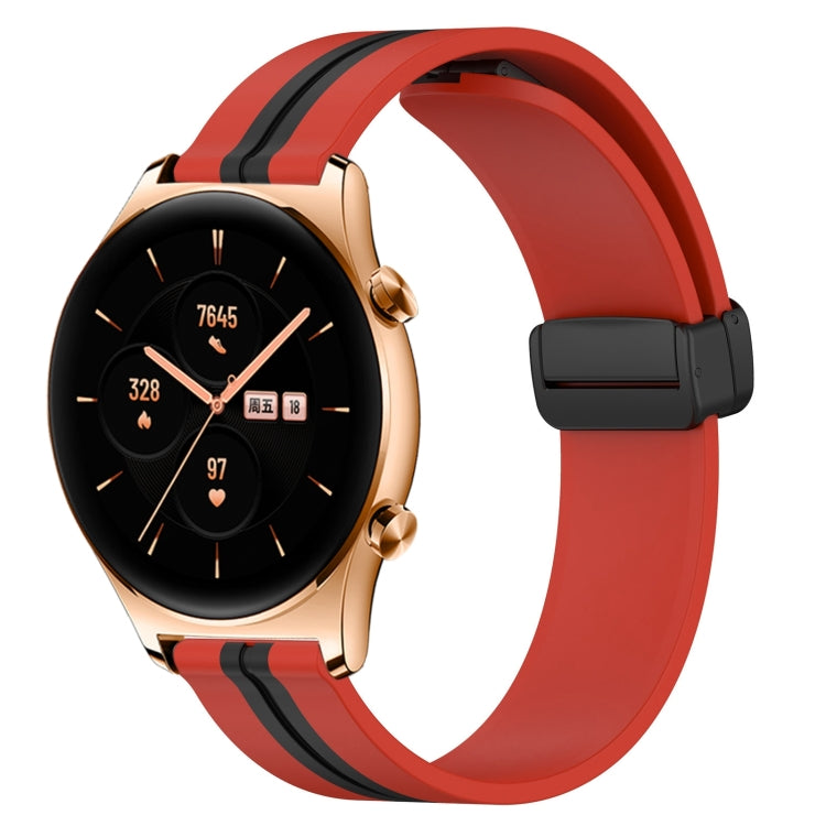 22mm Folding Magnetic Clasp Silicone Watch Band, For Honor Watch GS 3, For Honor Watch GS Pro, For Honor Magic Watch 2 46mm, For Honor Watch Dream