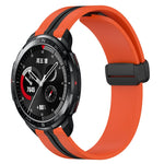 22mm Folding Magnetic Clasp Silicone Watch Band, For Honor Watch GS 3, For Honor Watch GS Pro, For Honor Magic Watch 2 46mm, For Honor Watch Dream
