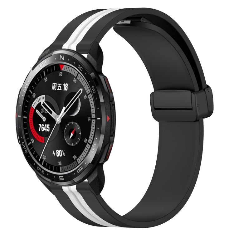 22mm Folding Magnetic Clasp Silicone Watch Band, For Honor Watch GS 3, For Honor Watch GS Pro, For Honor Magic Watch 2 46mm, For Honor Watch Dream