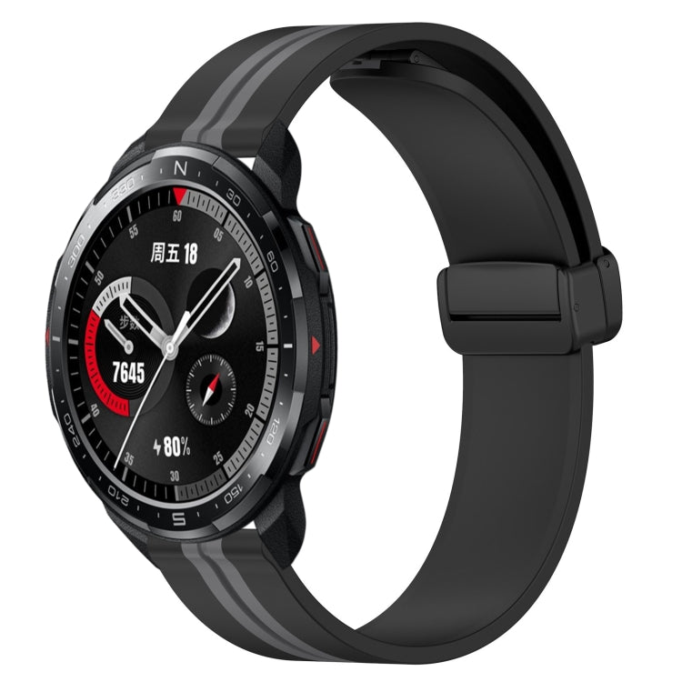 22mm Folding Magnetic Clasp Silicone Watch Band, For Honor Watch GS 3, For Honor Watch GS Pro, For Honor Magic Watch 2 46mm, For Honor Watch Dream