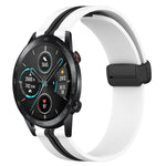 22mm Folding Magnetic Clasp Silicone Watch Band, For Honor Watch GS 3, For Honor Watch GS Pro, For Honor Magic Watch 2 46mm, For Honor Watch Dream