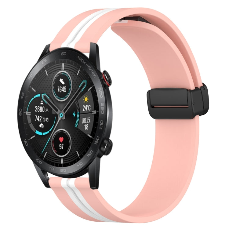 22mm Folding Magnetic Clasp Silicone Watch Band, For Honor Watch GS 3, For Honor Watch GS Pro, For Honor Magic Watch 2 46mm, For Honor Watch Dream