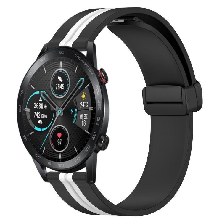 22mm Folding Magnetic Clasp Silicone Watch Band, For Honor Watch GS 3, For Honor Watch GS Pro, For Honor Magic Watch 2 46mm, For Honor Watch Dream