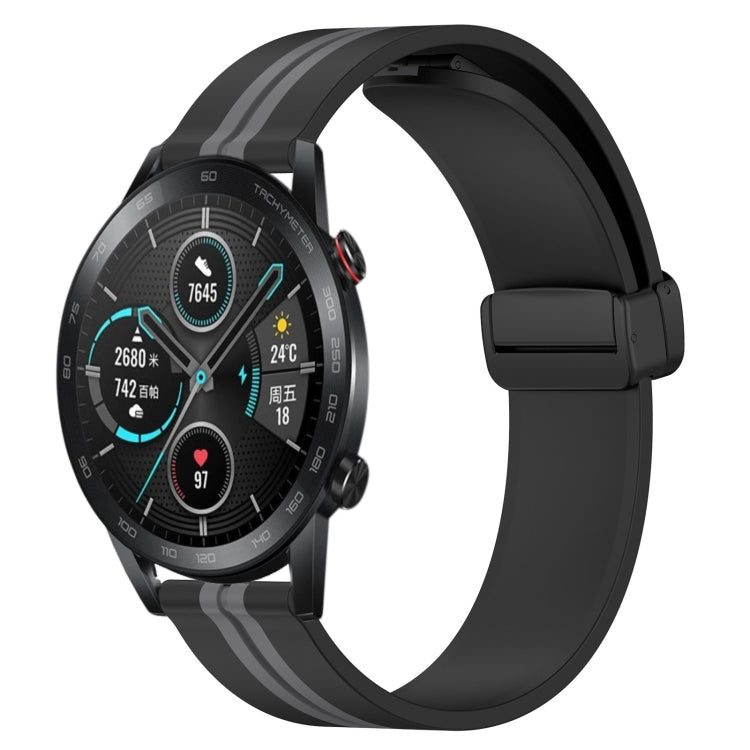 22mm Folding Magnetic Clasp Silicone Watch Band, For Honor Watch GS 3, For Honor Watch GS Pro, For Honor Magic Watch 2 46mm, For Honor Watch Dream