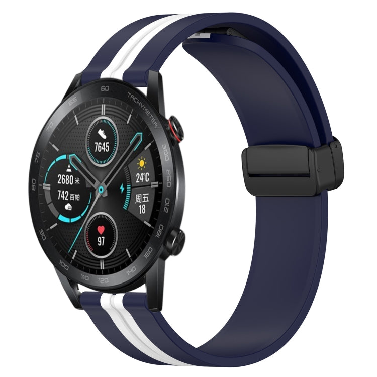 22mm Folding Magnetic Clasp Silicone Watch Band, For Honor Watch GS 3, For Honor Watch GS Pro, For Honor Magic Watch 2 46mm, For Honor Watch Dream