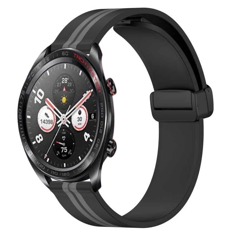 22mm Folding Magnetic Clasp Silicone Watch Band, For Honor Watch GS 3, For Honor Watch GS Pro, For Honor Magic Watch 2 46mm, For Honor Watch Dream