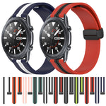 22mm Folding Magnetic Clasp Silicone Watch Band, For Samsung Galaxy Watch3 45mm, For Samsung Galaxy Watch 46mm, For Samsung Gear S3 Classic, For Samsung Gear S3 Frontier