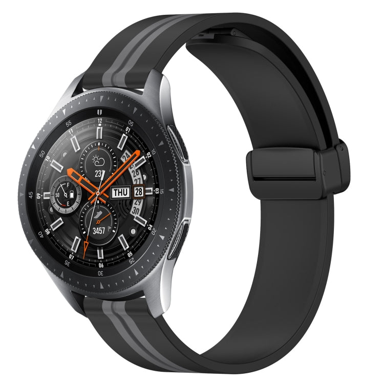 22mm Folding Magnetic Clasp Silicone Watch Band, For Samsung Galaxy Watch3 45mm, For Samsung Galaxy Watch 46mm, For Samsung Gear S3 Classic, For Samsung Gear S3 Frontier