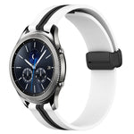 22mm Folding Magnetic Clasp Silicone Watch Band, For Samsung Galaxy Watch3 45mm, For Samsung Galaxy Watch 46mm, For Samsung Gear S3 Classic, For Samsung Gear S3 Frontier
