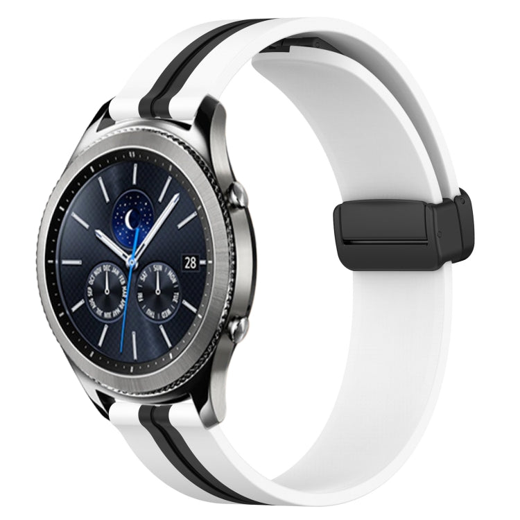 22mm Folding Magnetic Clasp Silicone Watch Band, For Samsung Galaxy Watch3 45mm, For Samsung Galaxy Watch 46mm, For Samsung Gear S3 Classic, For Samsung Gear S3 Frontier