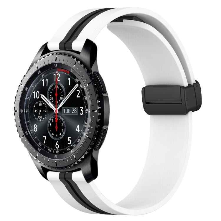 22mm Folding Magnetic Clasp Silicone Watch Band, For Samsung Galaxy Watch3 45mm, For Samsung Galaxy Watch 46mm, For Samsung Gear S3 Classic, For Samsung Gear S3 Frontier