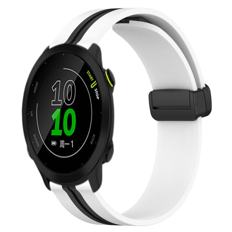 20mm Folding Magnetic Clasp Silicone Watch Band, For Garmin Vivomove Sport, For Garmin Venu 2 Plus, For Garmin Approach S40, For Garmin Forerunner 158