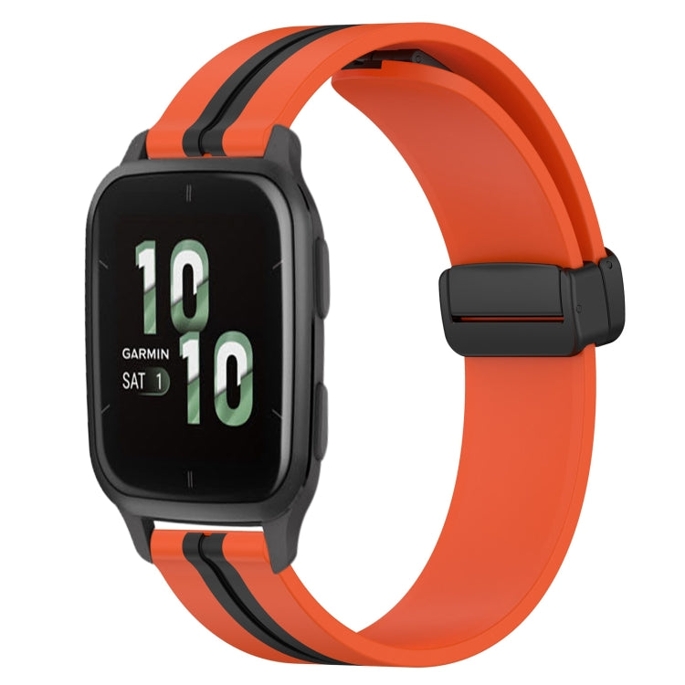 20mm Folding Magnetic Clasp Silicone Watch Band, For Garmin Garminmove Style, For Garmin Forerunner 645 Music, For Garmin Forerunner Sq2, For Garmin Forerunner Sq2 Music
