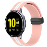 20mm Folding Magnetic Clasp Silicone Watch Band, For Samsung Galaxy Watch Active 2 40mm, For Samsung Galaxy Watch Active 2 44mm, For Samsung Galaxy Watch 42mm