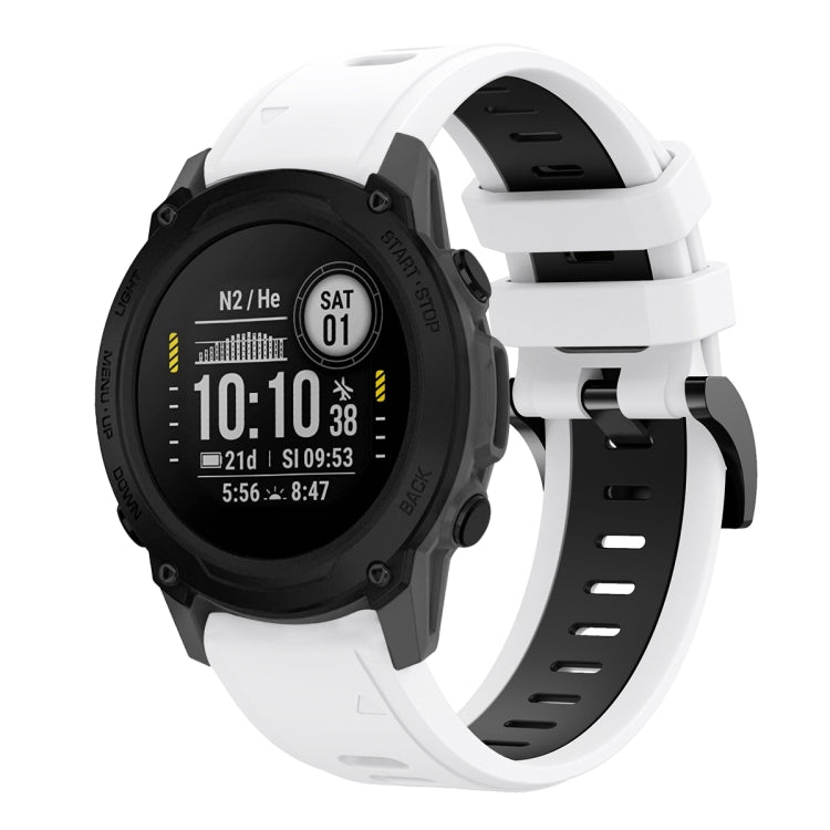 22mm Two-Color Sports Silicone Watch Band, For Garmin Instinct, For Garmin Descent G1
