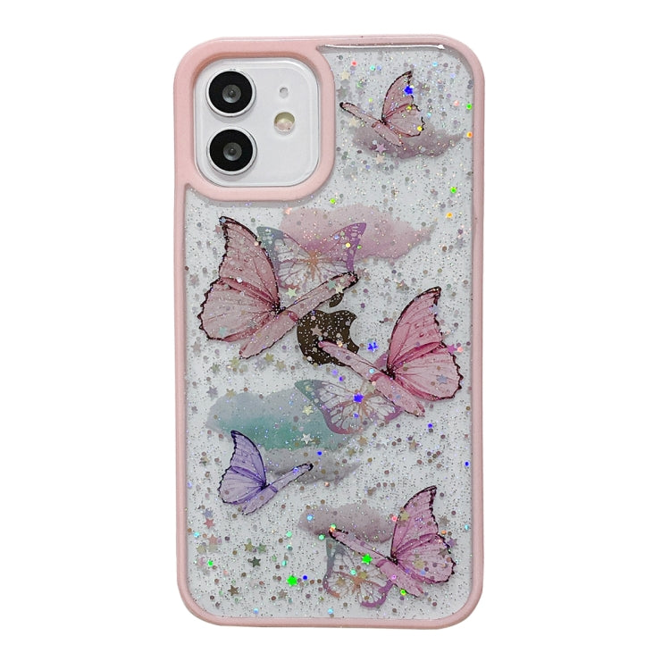 Color Butterfly Glitter Epoxy TPU Phone Case, For iPhone 14 Pro Max, For iPhone 14 Plus, For iPhone 14 Pro, For iPhone 14, For iPhone 13 Pro Max, For iPhone 13 Pro, For iPhone 13, For iPhone 13 mini, For iPhone 12 Pro Max, For iPhone 12 Pro, For iPhone...