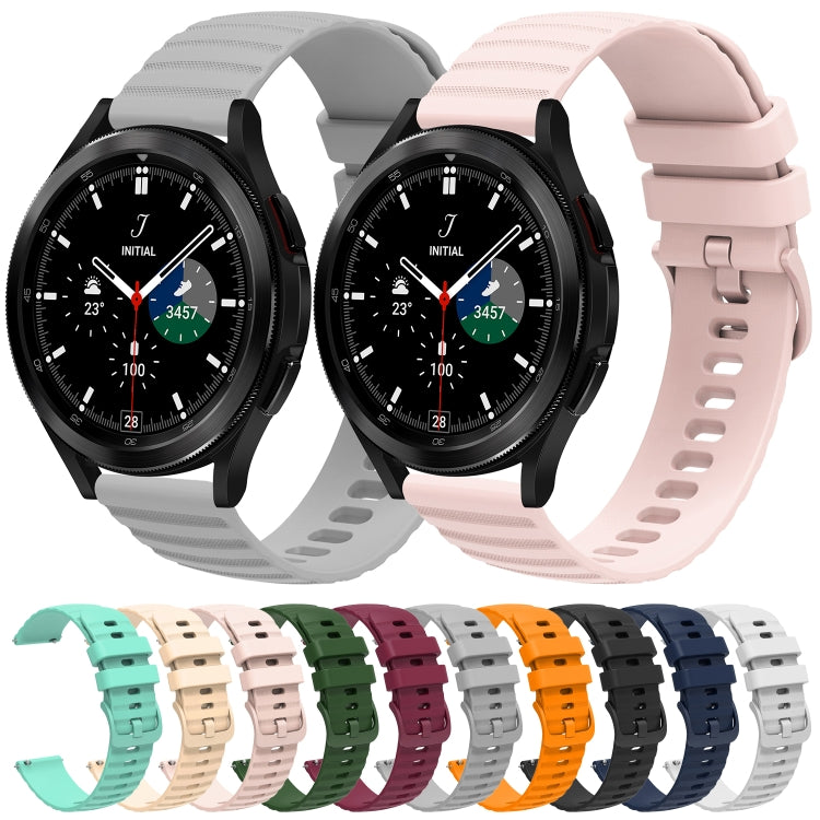 20mm Wavy Dot Pattern Solid Color Silicone Watch Band, For Samsung  Galaxy Watch 4 Classic 42mm, For Samsung  Galaxy Watch 4 Classic 46mm, For Samsung Galaxy Watch Active 2 40mm, For Samsung Galaxy Watch Active 2 44mm