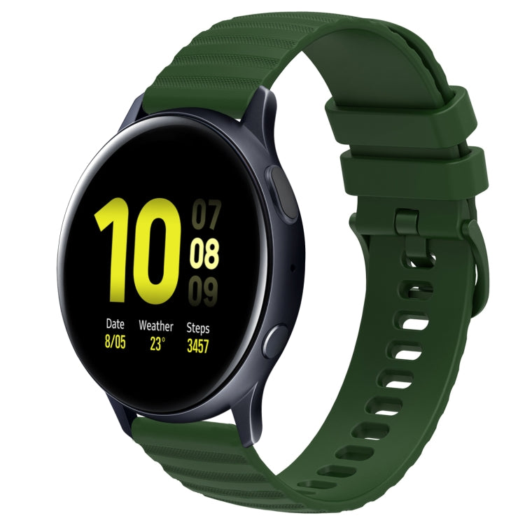 20mm Wavy Dot Pattern Solid Color Silicone Watch Band, For Samsung  Galaxy Watch 4 Classic 42mm, For Samsung  Galaxy Watch 4 Classic 46mm, For Samsung Galaxy Watch Active 2 40mm, For Samsung Galaxy Watch Active 2 44mm