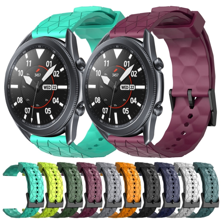 22mm Football Pattern Solid Color Silicone Watch Band, For Samsung Galaxy Watch3 45mm, For Samsung Galaxy Watch 46mm, For Samsung Gear S3 Classic, For Samsung Gear S3 Frontier