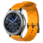 22mm Football Pattern Solid Color Silicone Watch Band, For Samsung Galaxy Watch3 45mm, For Samsung Galaxy Watch 46mm, For Samsung Gear S3 Classic, For Samsung Gear S3 Frontier
