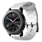 22mm Football Pattern Solid Color Silicone Watch Band, For Samsung Galaxy Watch3 45mm, For Samsung Galaxy Watch 46mm, For Samsung Gear S3 Classic, For Samsung Gear S3 Frontier