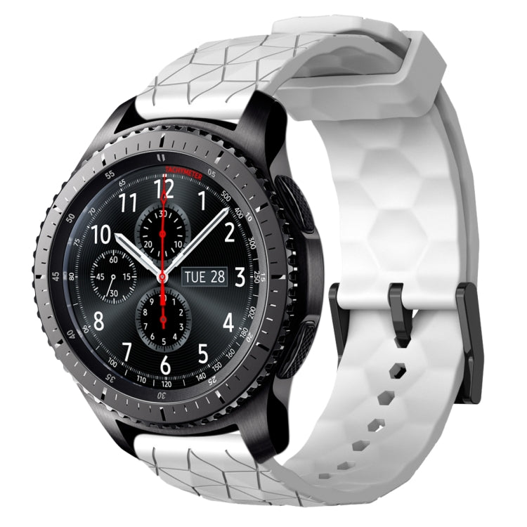 22mm Football Pattern Solid Color Silicone Watch Band, For Samsung Galaxy Watch3 45mm, For Samsung Galaxy Watch 46mm, For Samsung Gear S3 Classic, For Samsung Gear S3 Frontier