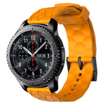 22mm Football Pattern Solid Color Silicone Watch Band, For Samsung Galaxy Watch3 45mm, For Samsung Galaxy Watch 46mm, For Samsung Gear S3 Classic, For Samsung Gear S3 Frontier