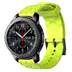 22mm Football Pattern Solid Color Silicone Watch Band, For Samsung Galaxy Watch3 45mm, For Samsung Galaxy Watch 46mm, For Samsung Gear S3 Classic, For Samsung Gear S3 Frontier