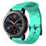22mm Football Pattern Solid Color Silicone Watch Band, For Samsung Galaxy Watch3 45mm, For Samsung Galaxy Watch 46mm, For Samsung Gear S3 Classic, For Samsung Gear S3 Frontier