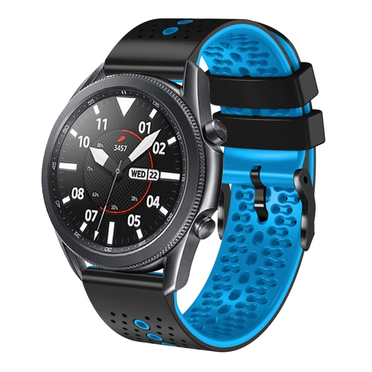 22mm Perforated Two-Color Silicone Watch Band, For Samsung Galaxy Watch3 45mm, For Samsung Galaxy Watch 46mm, For Samsung Gear S3 Classic, For Samsung Gear S3 Frontier