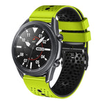 22mm Perforated Two-Color Silicone Watch Band, For Samsung Galaxy Watch3 45mm, For Samsung Galaxy Watch 46mm, For Samsung Gear S3 Classic, For Samsung Gear S3 Frontier