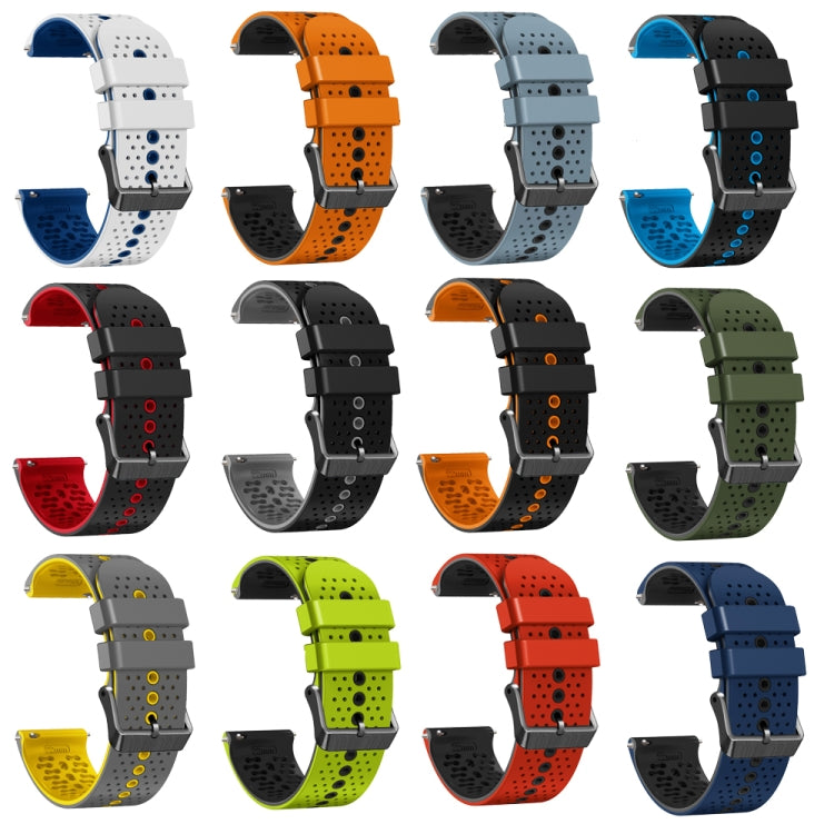 22mm Perforated Two-Color Silicone Watch Band, For Samsung Galaxy Watch3 45mm, For Samsung Galaxy Watch 46mm, For Samsung Gear S3 Classic, For Samsung Gear S3 Frontier