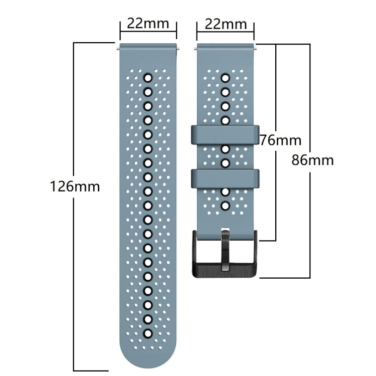 22mm Perforated Two-Color Silicone Watch Band, For Samsung Galaxy Watch3 45mm, For Samsung Galaxy Watch 46mm, For Samsung Gear S3 Classic, For Samsung Gear S3 Frontier