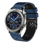 22mm Perforated Two-Color Silicone Watch Band, For Samsung Galaxy Watch3 45mm, For Samsung Galaxy Watch 46mm, For Samsung Gear S3 Classic, For Samsung Gear S3 Frontier