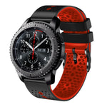 22mm Perforated Two-Color Silicone Watch Band, For Samsung Galaxy Watch3 45mm, For Samsung Galaxy Watch 46mm, For Samsung Gear S3 Classic, For Samsung Gear S3 Frontier