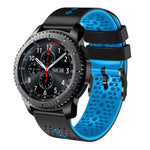 22mm Perforated Two-Color Silicone Watch Band, For Samsung Galaxy Watch3 45mm, For Samsung Galaxy Watch 46mm, For Samsung Gear S3 Classic, For Samsung Gear S3 Frontier
