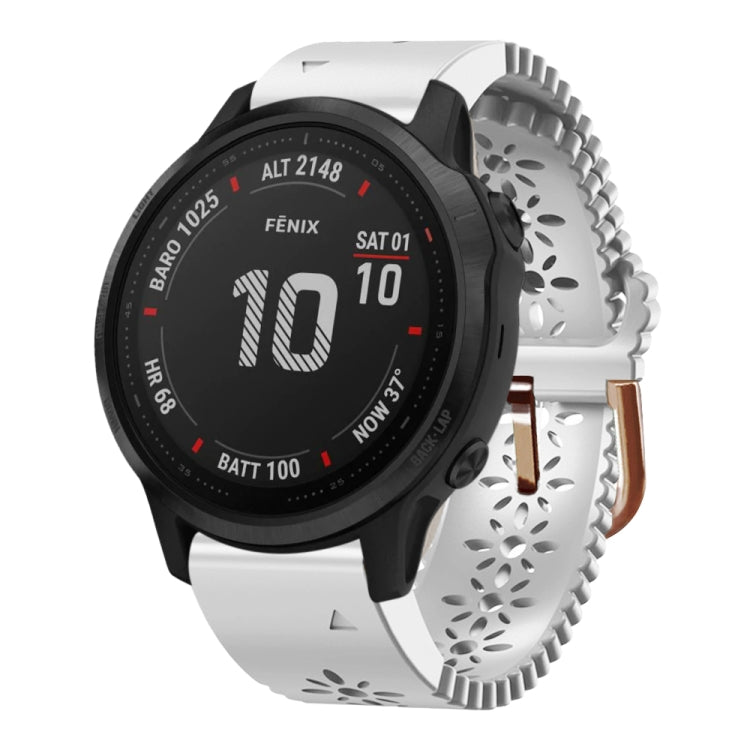 20mm Lady's Silicone Watch Band With Lace Punch, For Garmin Fenix 7S, For Garmin Fenix 7S Solar, For Garmin Fenix 7S Sapphire Solar, For Garmin Instinct 2S, For Garmin Fenix 6S, For Garmin Fenix 6S Pro