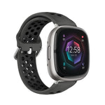 Two-Color Perforated Breathable Silicone Watch Band, For Fitbit Sense