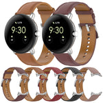 Leather Embossed Sewing Watch Band, For Google Pixel Watch 4 / 3 / 2 / 1 41mm