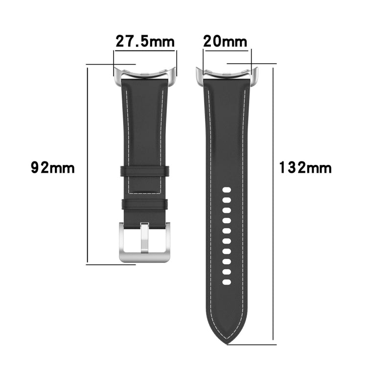 Leather Embossed Sewing Watch Band, For Google Pixel Watch 4 / 3 / 2 / 1 41mm