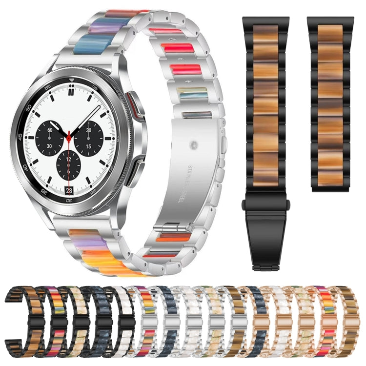 Interbead Resin Metal Watch Band, For Galaxy Watch 4 Classic 42 / 46mm