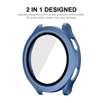 For Samsung Galaxy Watch4/5 44mm ENKAY Hat-Prince Waterproof Full Coverage PC Frame + 9H Tempered Glass Case