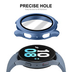 For Samsung Galaxy Watch4/5 44mm ENKAY Hat-Prince Waterproof Full Coverage PC Frame + 9H Tempered Glass Case
